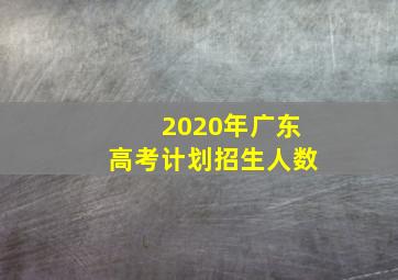 2020年广东高考计划招生人数