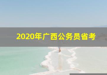 2020年广西公务员省考