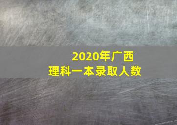 2020年广西理科一本录取人数