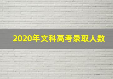 2020年文科高考录取人数