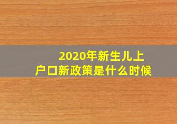 2020年新生儿上户口新政策是什么时候