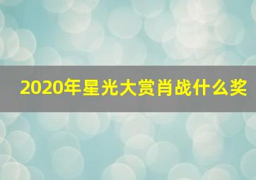 2020年星光大赏肖战什么奖