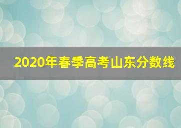 2020年春季高考山东分数线