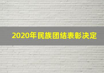 2020年民族团结表彰决定