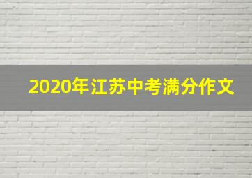 2020年江苏中考满分作文