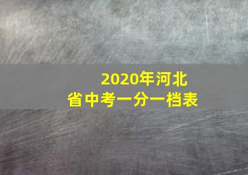 2020年河北省中考一分一档表