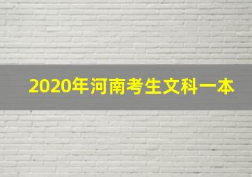 2020年河南考生文科一本