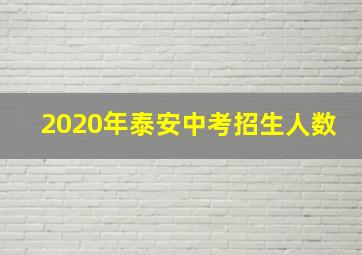 2020年泰安中考招生人数