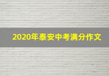 2020年泰安中考满分作文