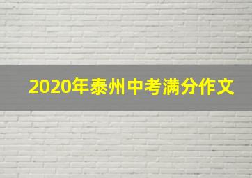 2020年泰州中考满分作文