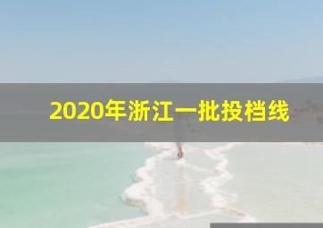 2020年浙江一批投档线