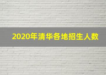 2020年清华各地招生人数