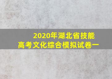 2020年湖北省技能高考文化综合模拟试卷一