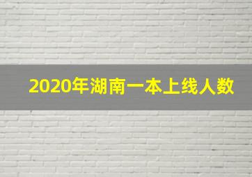 2020年湖南一本上线人数