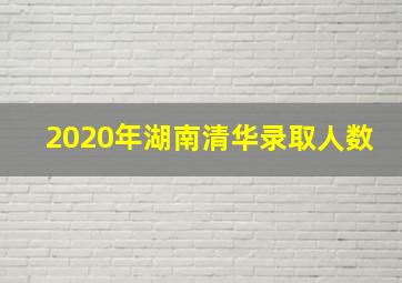 2020年湖南清华录取人数