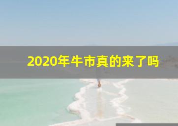 2020年牛市真的来了吗