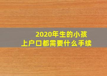 2020年生的小孩上户口都需要什么手续