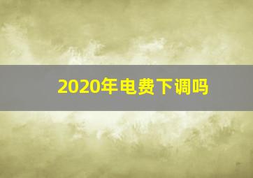 2020年电费下调吗