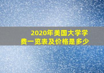 2020年美国大学学费一览表及价格是多少