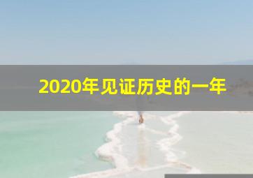 2020年见证历史的一年