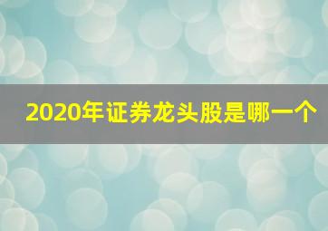 2020年证券龙头股是哪一个