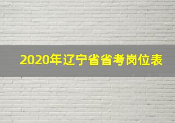 2020年辽宁省省考岗位表