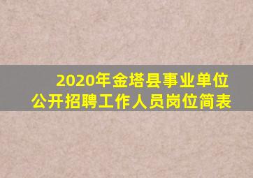 2020年金塔县事业单位公开招聘工作人员岗位简表