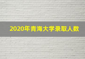 2020年青海大学录取人数