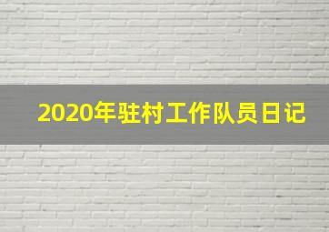 2020年驻村工作队员日记