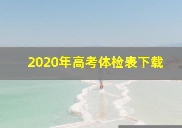 2020年高考体检表下载