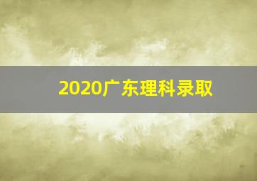 2020广东理科录取