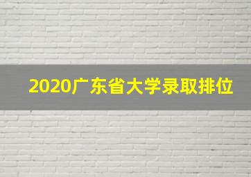 2020广东省大学录取排位