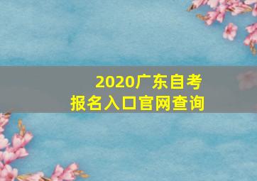 2020广东自考报名入口官网查询