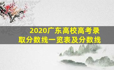 2020广东高校高考录取分数线一览表及分数线