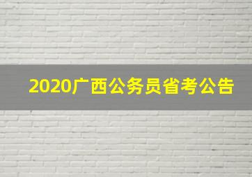 2020广西公务员省考公告