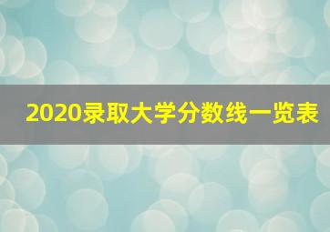 2020录取大学分数线一览表