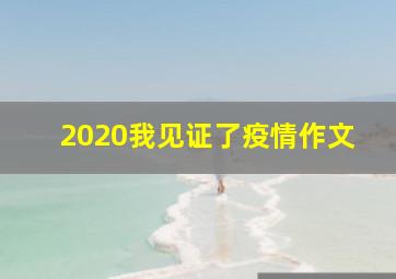 2020我见证了疫情作文