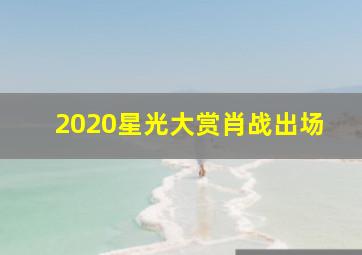 2020星光大赏肖战出场