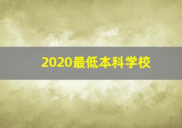 2020最低本科学校