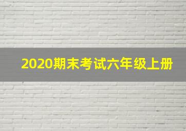 2020期末考试六年级上册