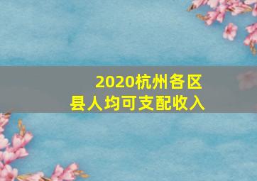 2020杭州各区县人均可支配收入