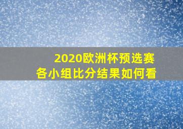 2020欧洲杯预选赛各小组比分结果如何看