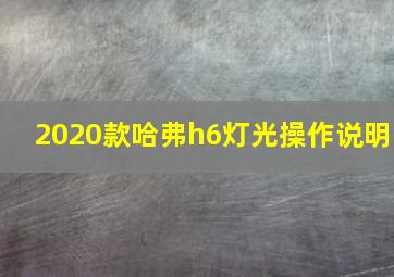 2020款哈弗h6灯光操作说明