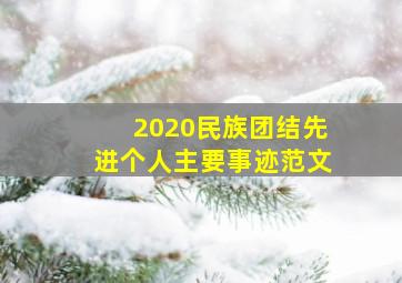 2020民族团结先进个人主要事迹范文