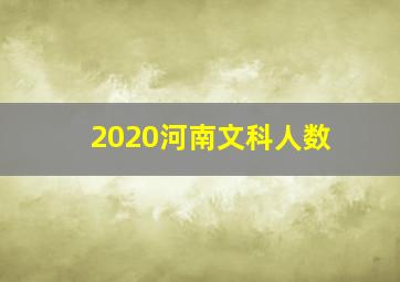 2020河南文科人数