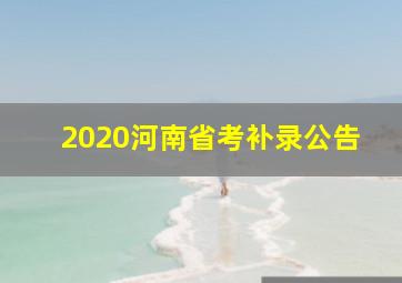 2020河南省考补录公告