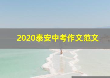 2020泰安中考作文范文