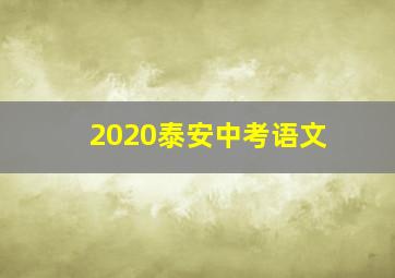 2020泰安中考语文