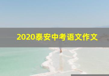 2020泰安中考语文作文