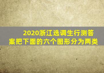 2020浙江选调生行测答案把下面的六个图形分为两类